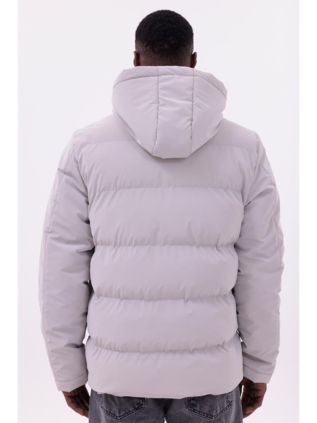 Bej Erkek Kışlık Nova Kumaş Su Geçirmez İç Cepli Çıkarılabilir Kapüşonlu Mont-7