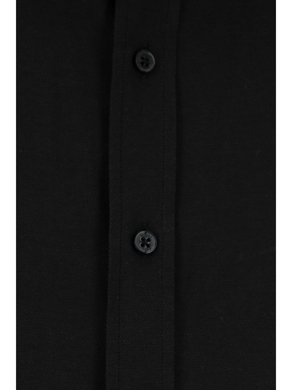 Siyah Uzun Kol Regular Fit Düğmeli Yaka Oxford Pamuklu Kolay Ütülenebilir Büyük Beden Gömlek-6