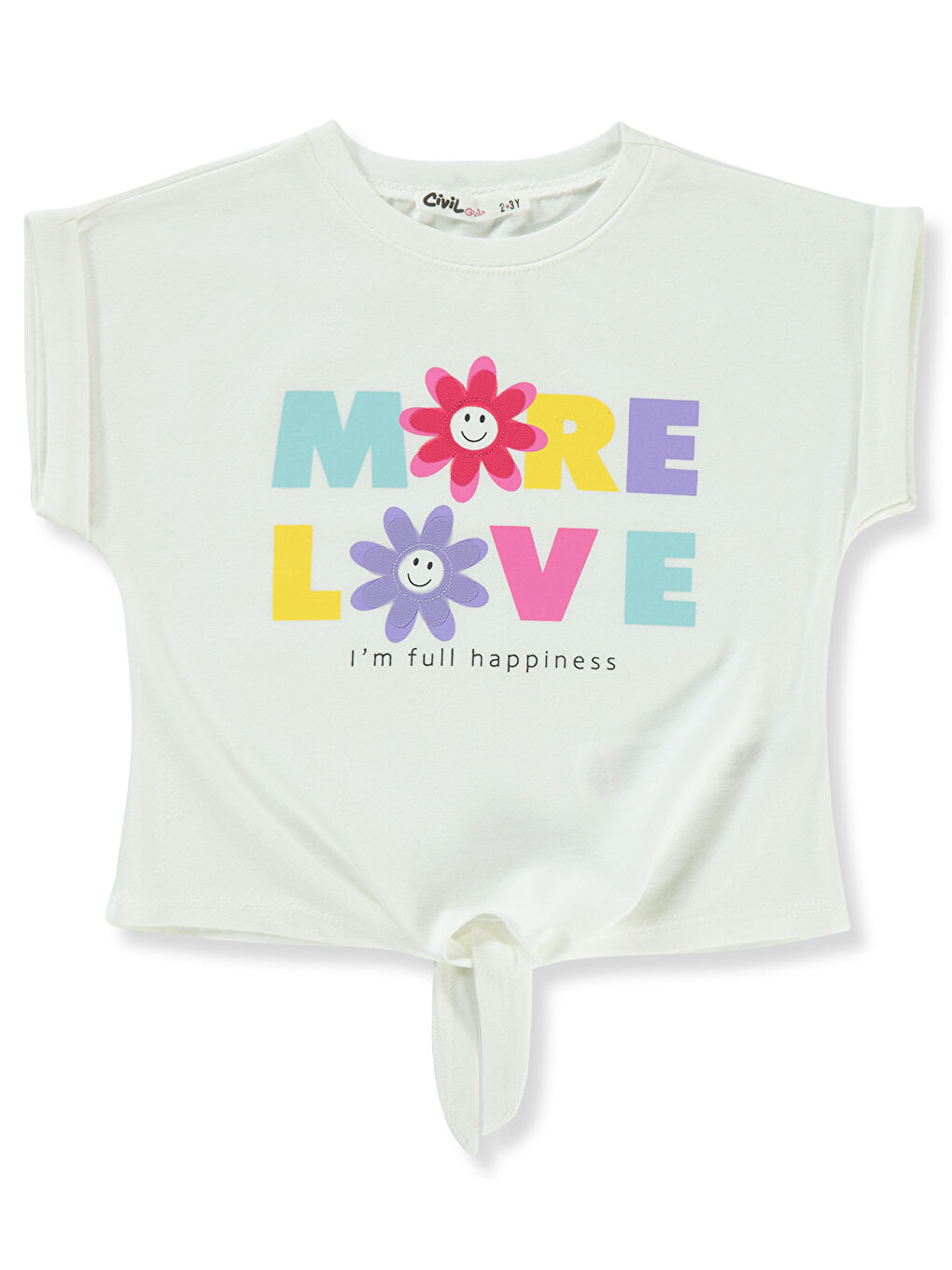 Girls Kız Çocuk Tişört 2-5 Yaş Ekru