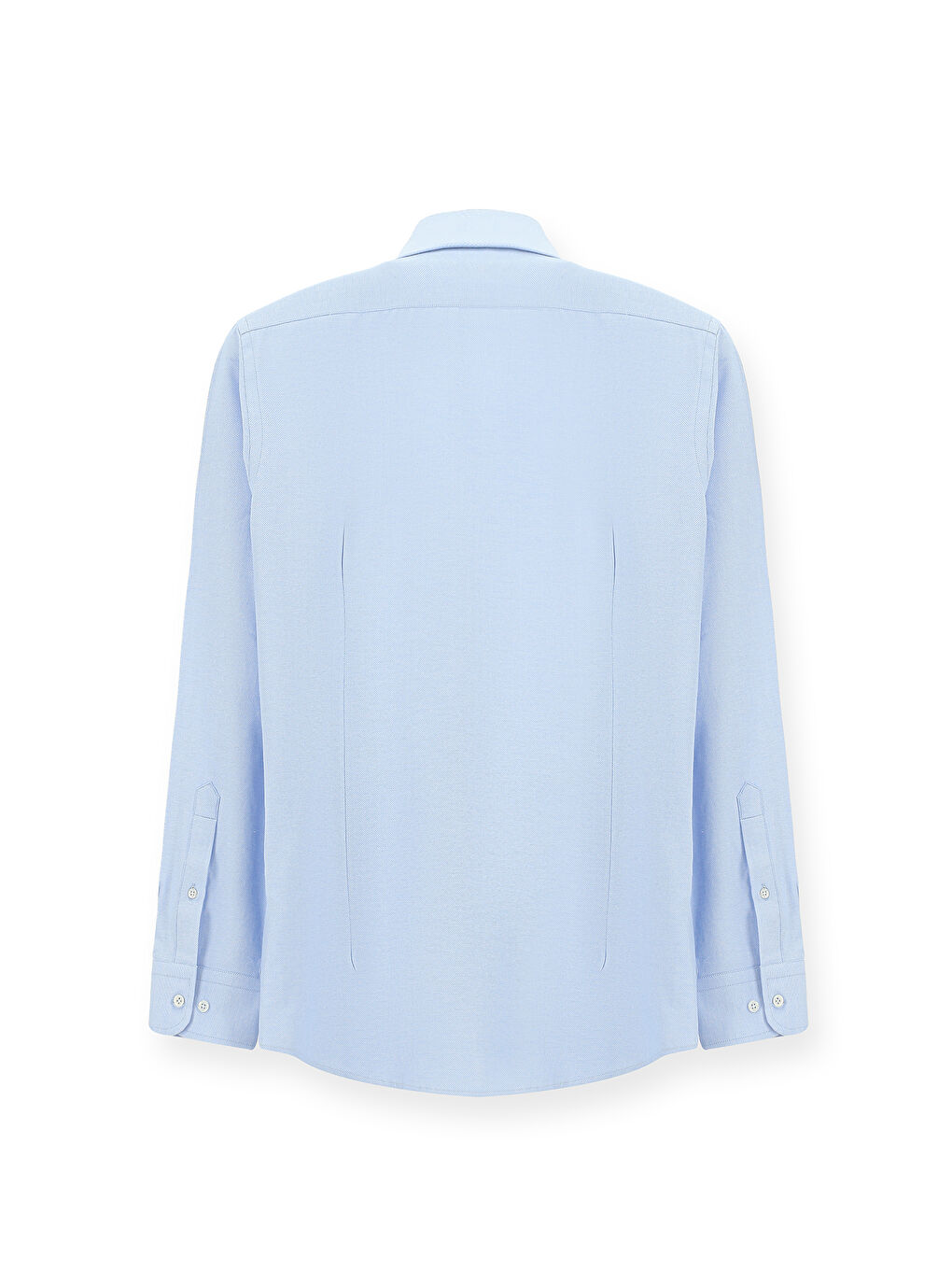 Mavi Uzun Kol Slim Fit Klasik Yaka Oxford Pamuklu Kolay Ütülenebilir Büyük Beden Gömlek-6