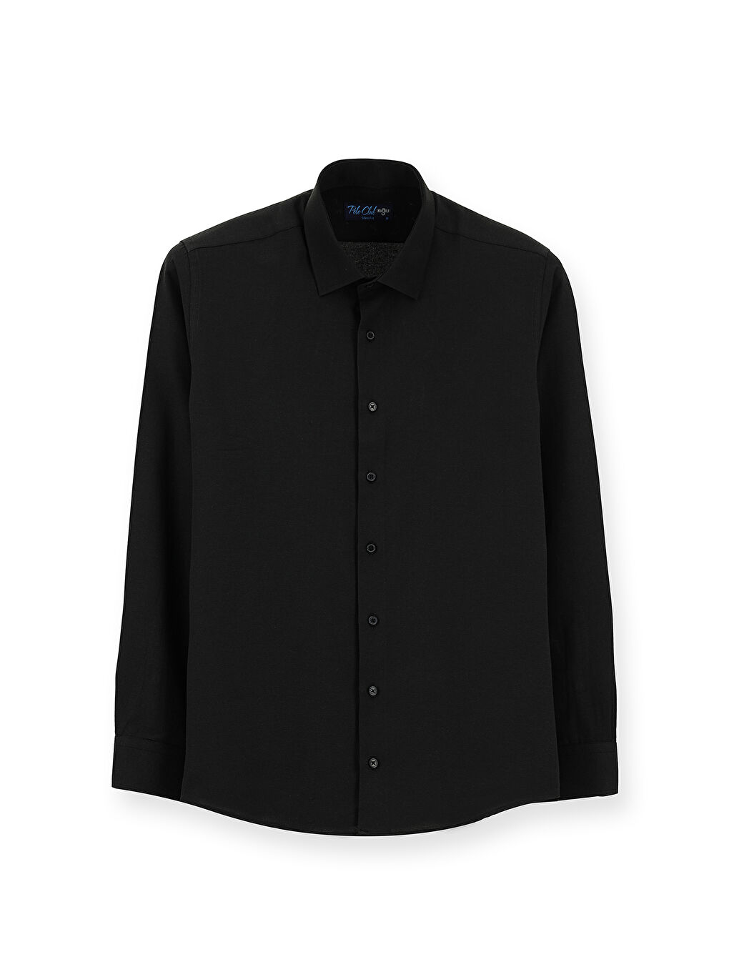 Siyah Uzun Kol Slim Fit Klasik Yaka Oxford Pamuklu Kolay Ütülenebilir Büyük Beden Gömlek-5