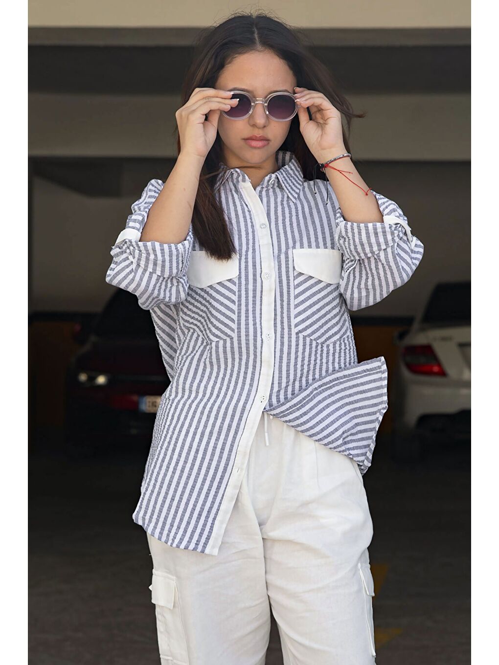 İndigo Kız Çocuk Kargo Cepli 2'li Takım 20505-1