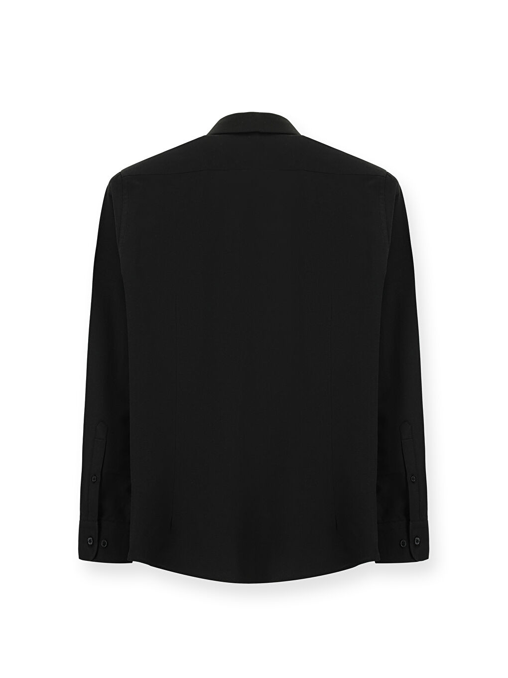 Siyah Uzun Kol Slim Fit Klasik Yaka Oxford Pamuklu Kolay Ütülenebilir Büyük Beden Gömlek-6