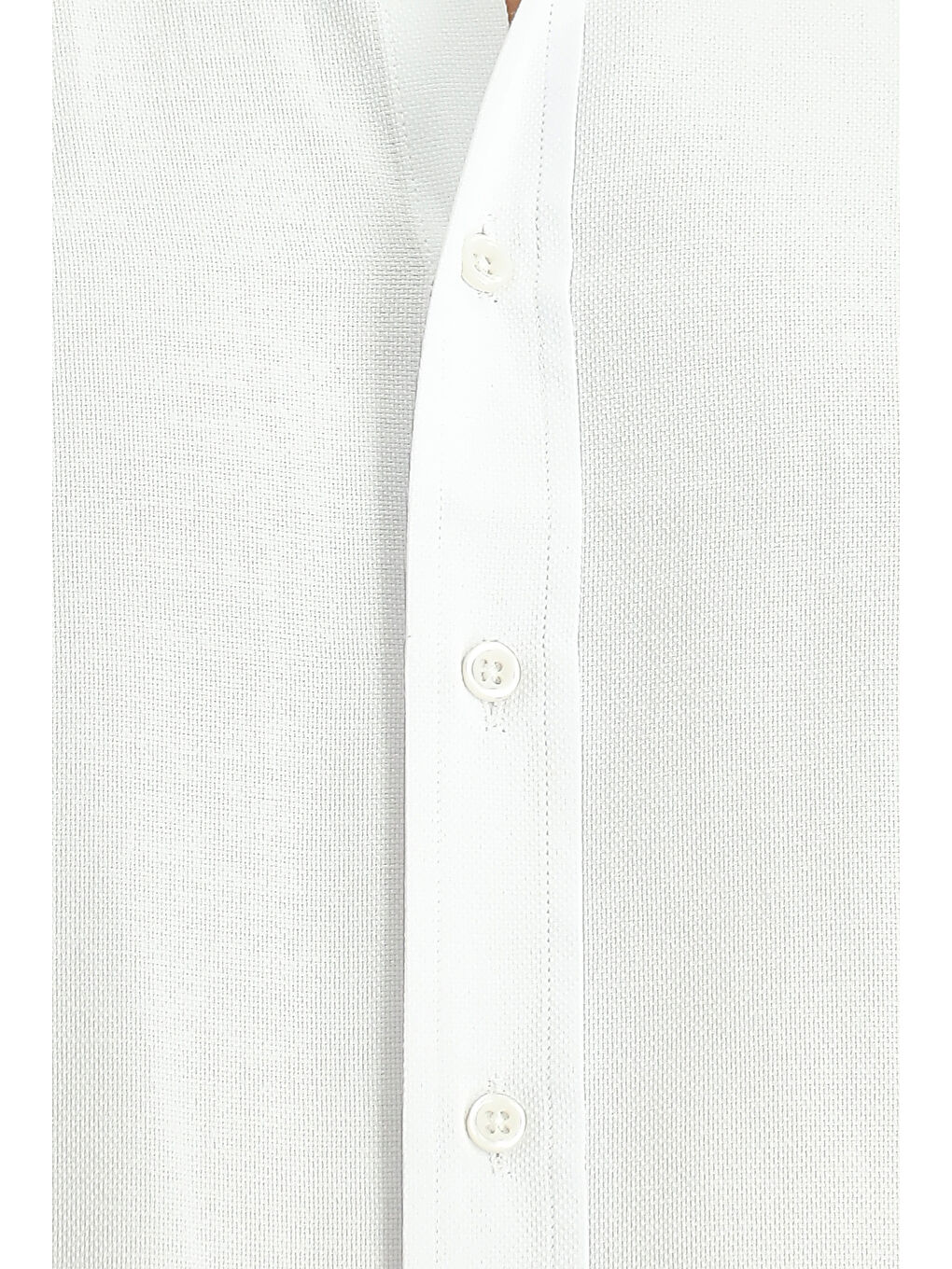 Beyaz Uzun Kol Slim Fit Düğmeli Yaka Oxford Pamuklu Kolay Ütülenebilir Gömlek-4