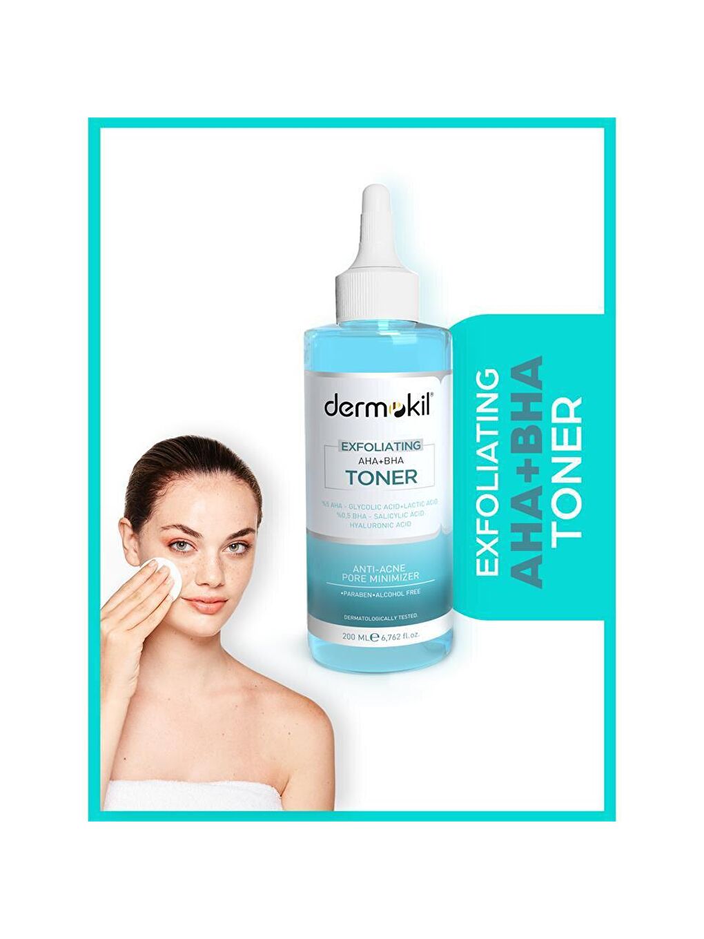 DERMOKIL Beyaz-Pudra Exfoliating Aha+Bha Niacinamide Tonik 200 ml - 1