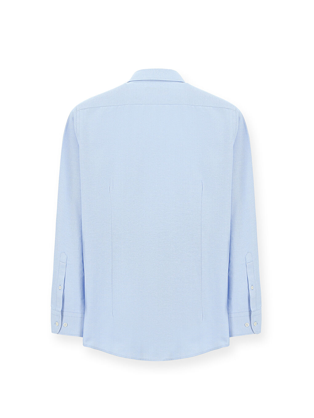 Mavi Uzun Kol Slim Fit Düğmeli Yaka Oxford Pamuklu Kolay Ütülenebilir Büyük Beden Gömlek-6