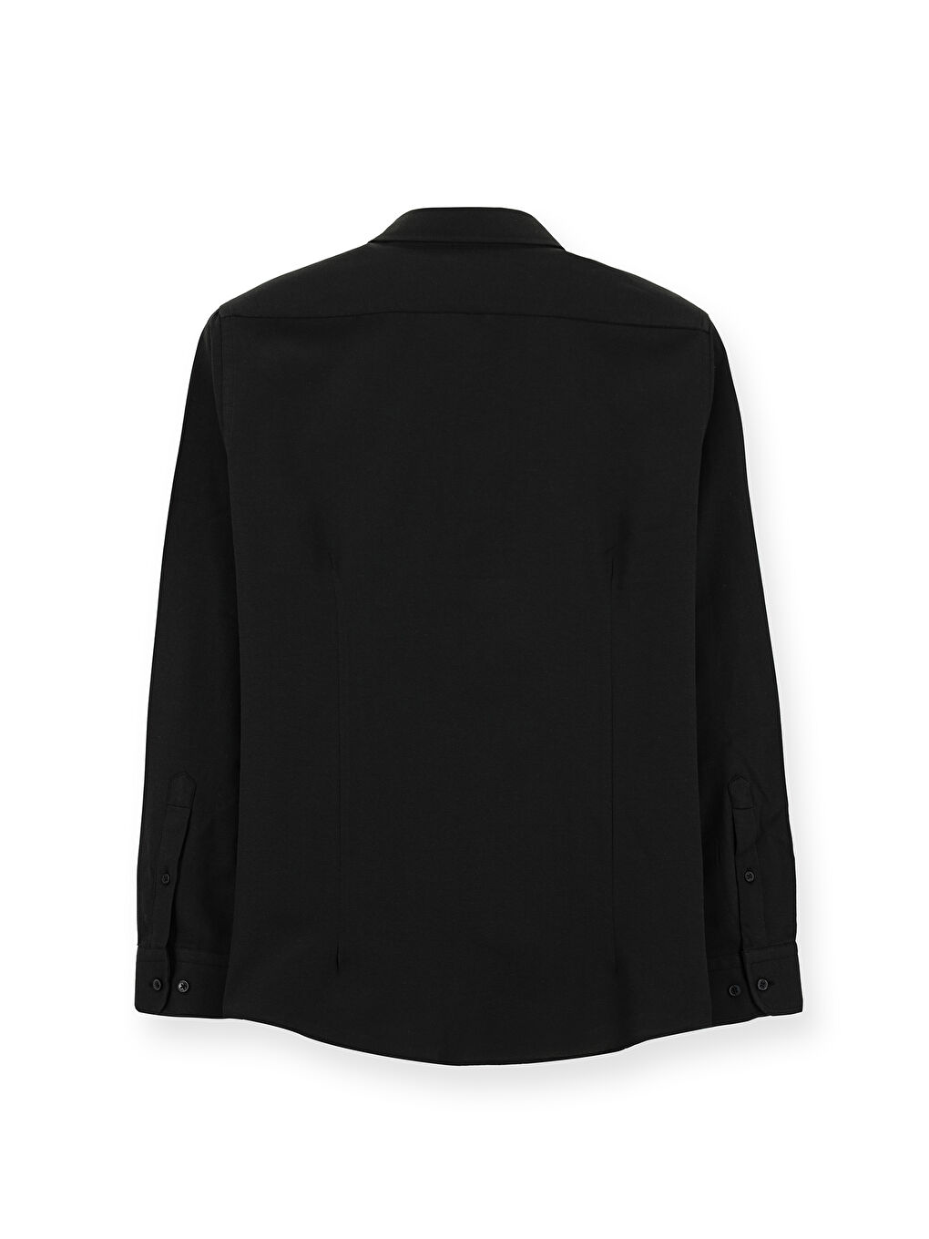 Siyah Uzun Kol Slim Fit Düğmeli Yaka Oxford Pamuklu Kolay Ütülenebilir Büyük Beden Gömlek-6