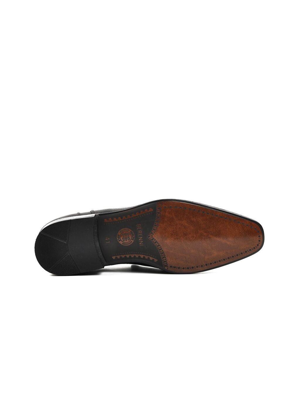 Berenni 371 Siyah Hakiki Deri Erkek Klasik Ayakkabı-4