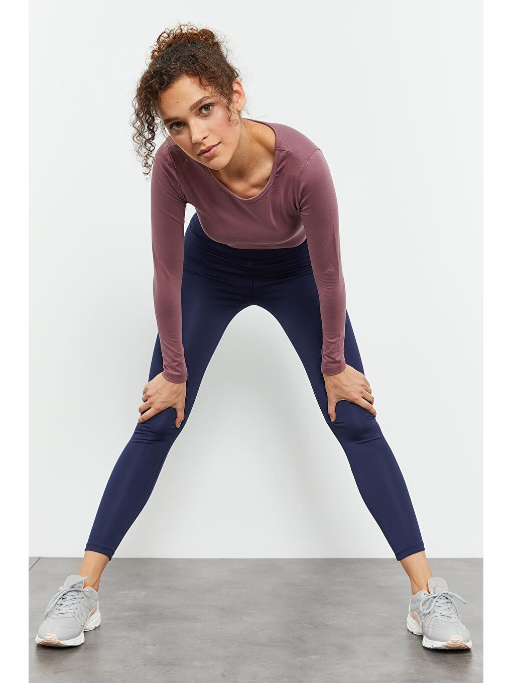 İndigo Yüksek Bel Streç Slim Fit Dar Paça Kadın Tayt - 94545-2