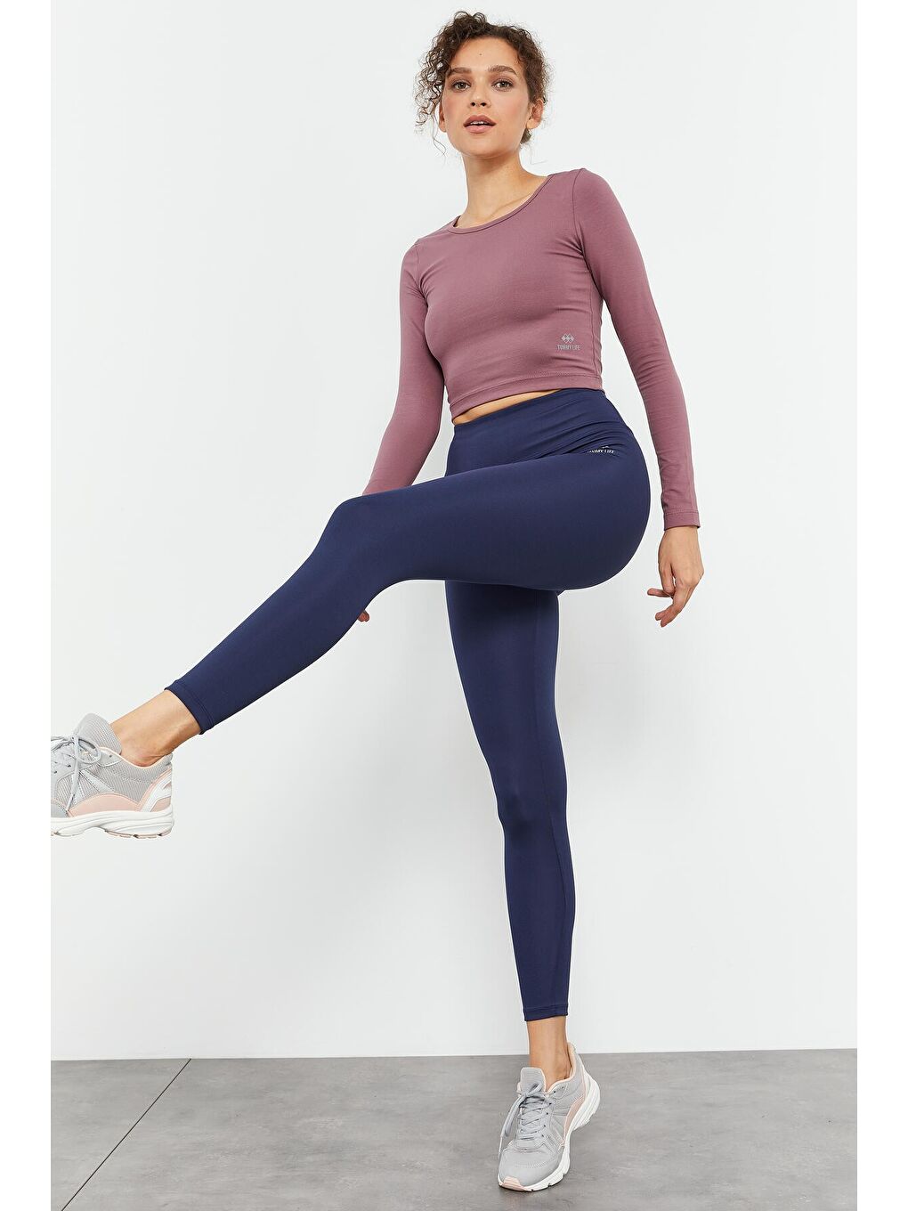 İndigo Yüksek Bel Streç Slim Fit Dar Paça Kadın Tayt - 94545-4