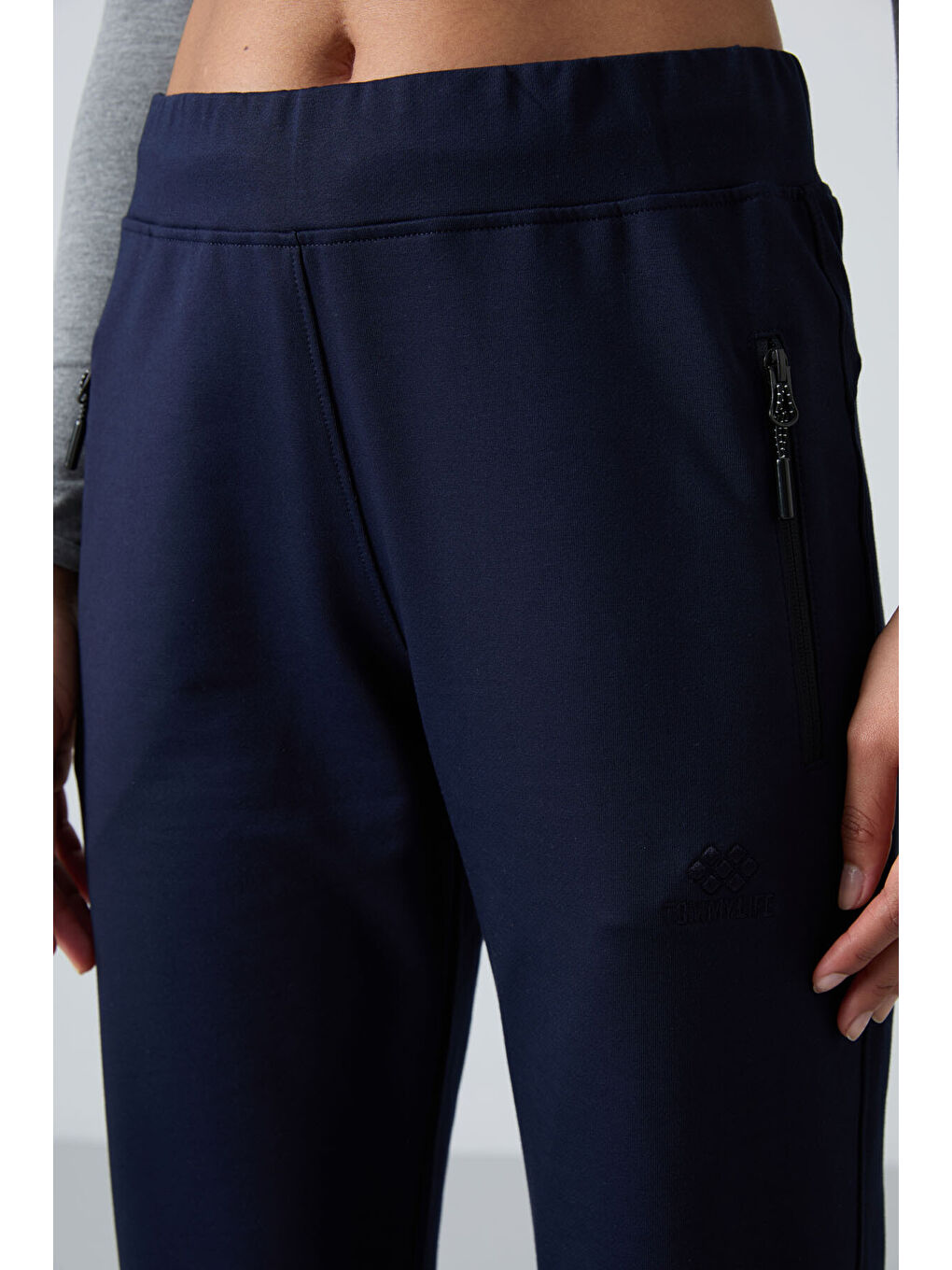 İndigo Fermuar Cepli Rahat Form Klasik Paça Kadın Eşofman Alt - 94195-2