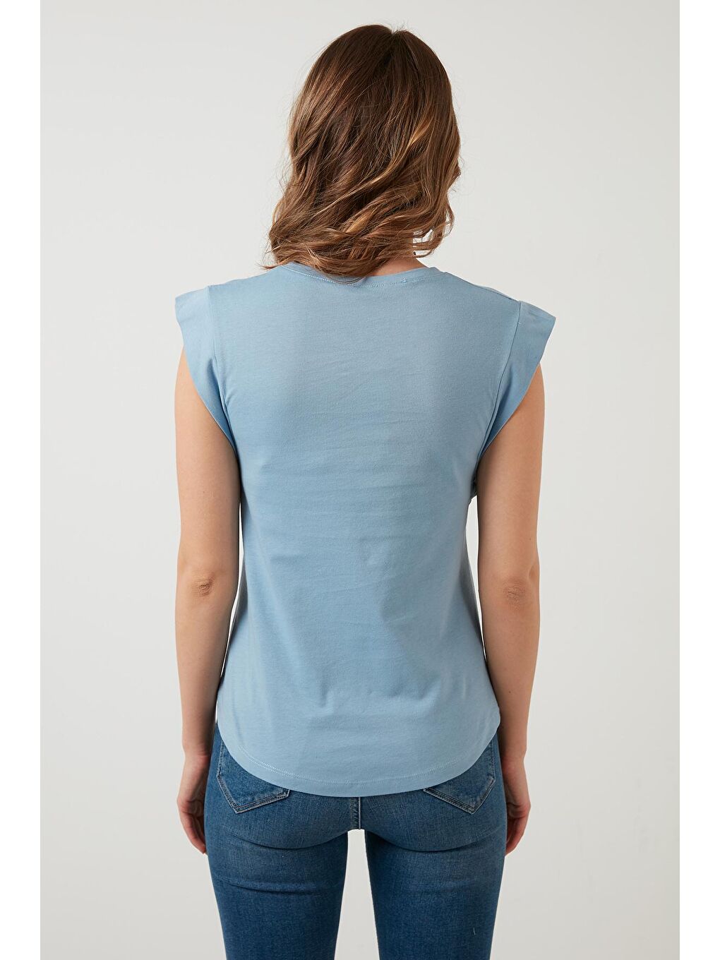 Mavi Pamuklu Bisiklet Yaka Kolsuz Basic T Shirt 5864201-5