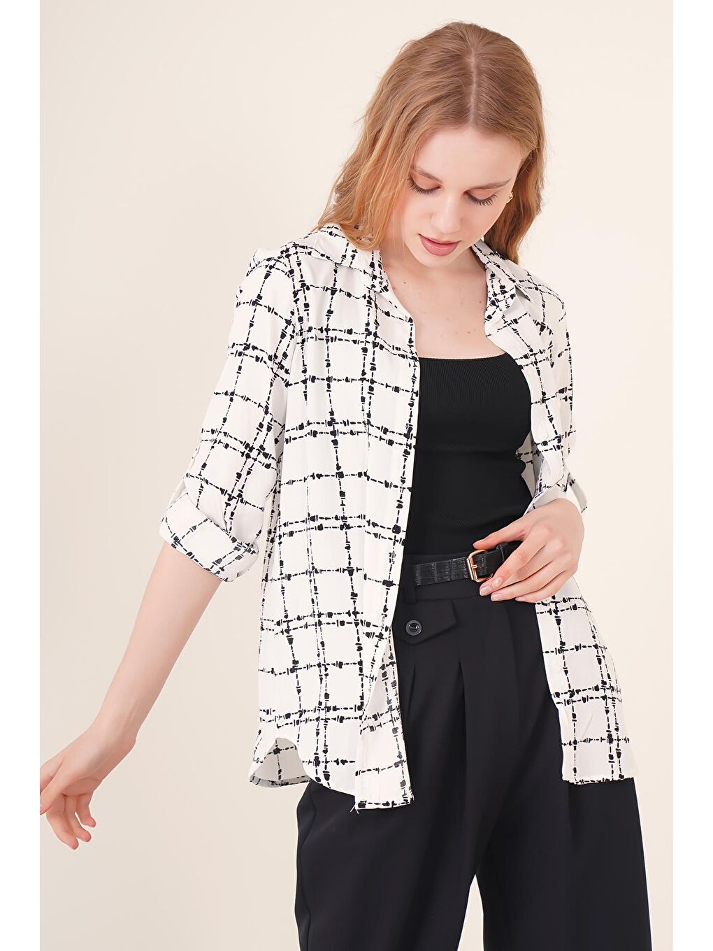 3639 TEK CEPLİ GÖMLEK - A.Beyaz-1