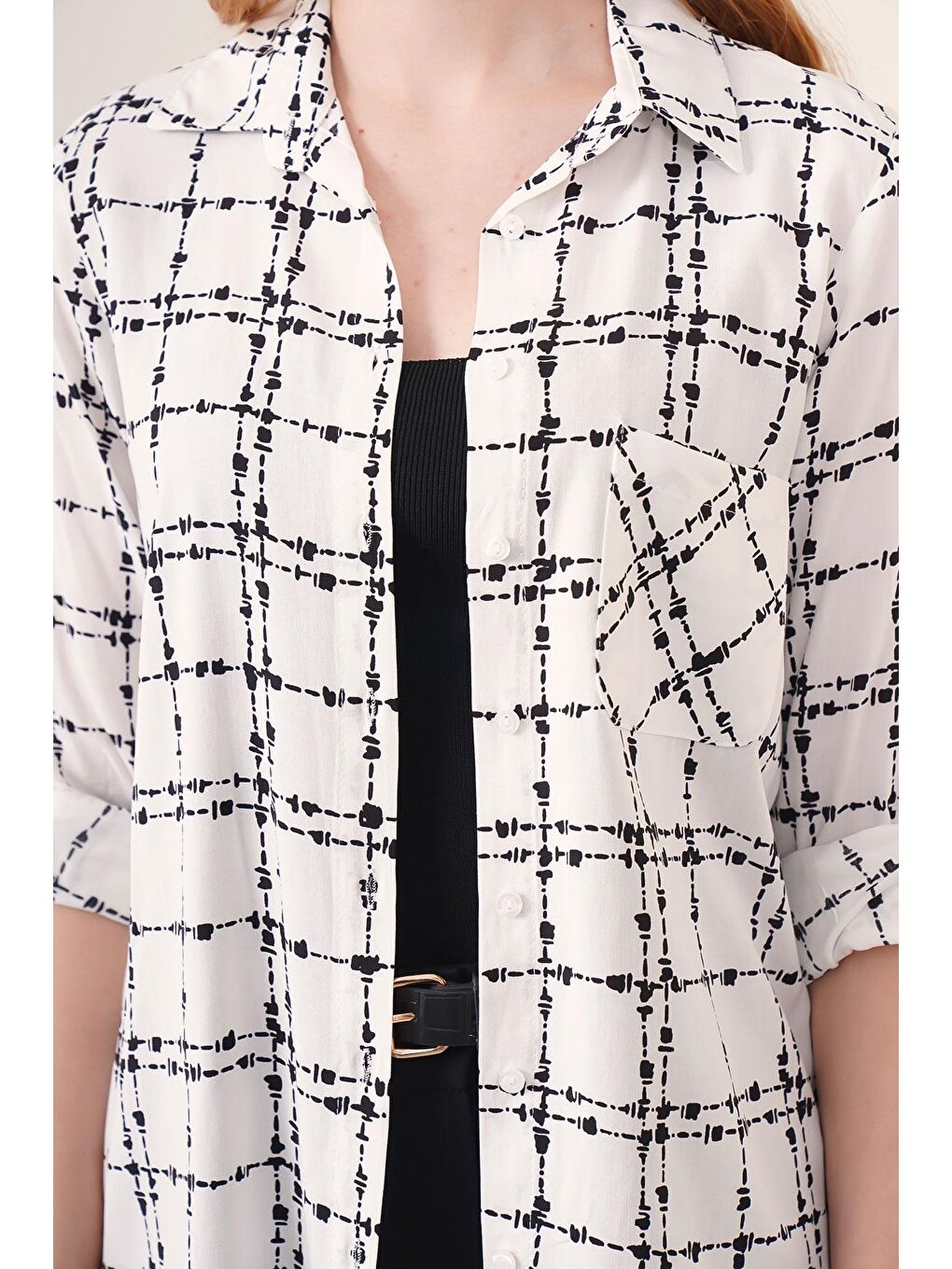 3639 TEK CEPLİ GÖMLEK - A.Beyaz-4