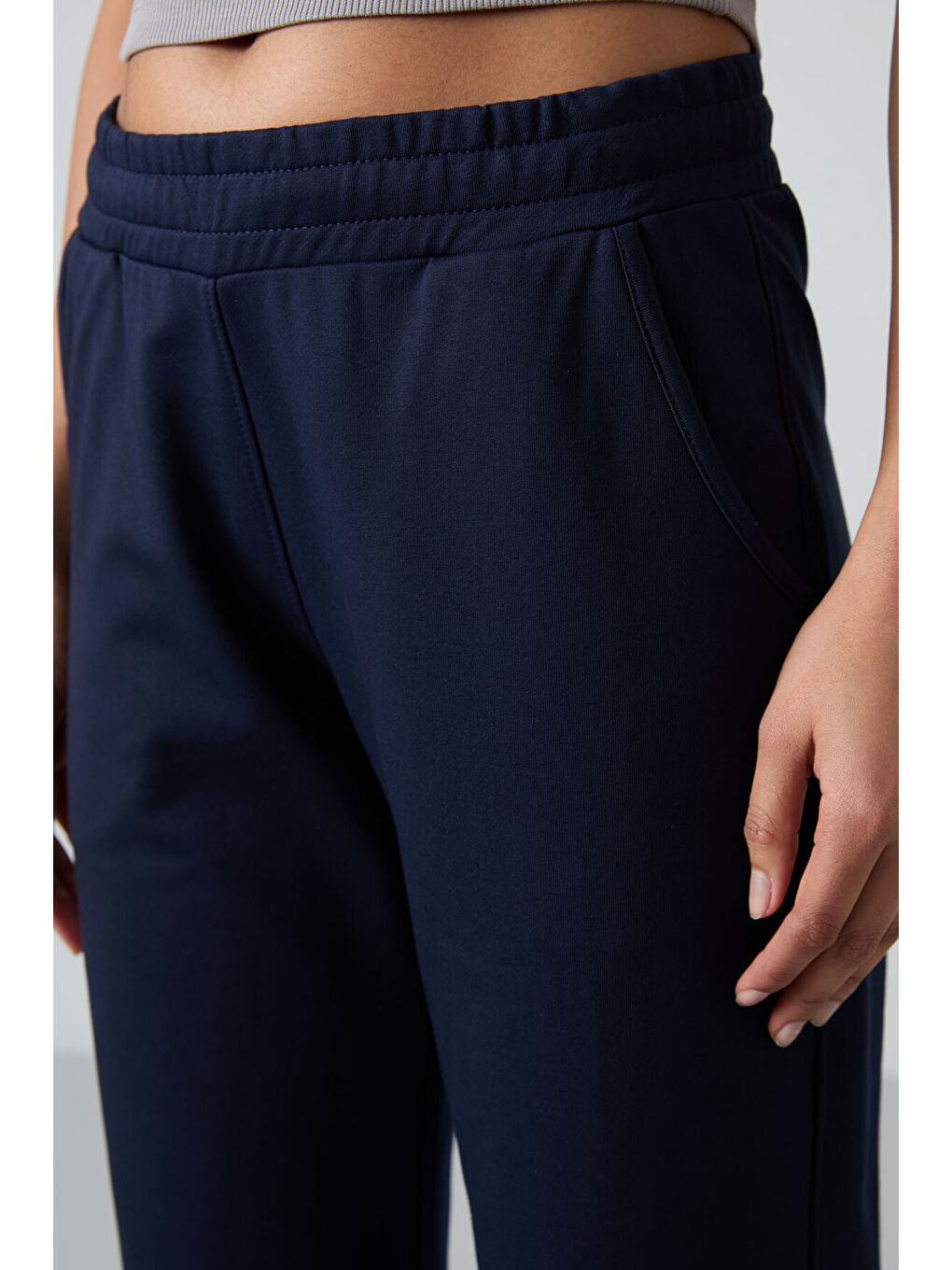 İndigo Yüksek Bel Cepli Rahat Form Klasik Paça Kadın Eşofman Alt - 94584-2