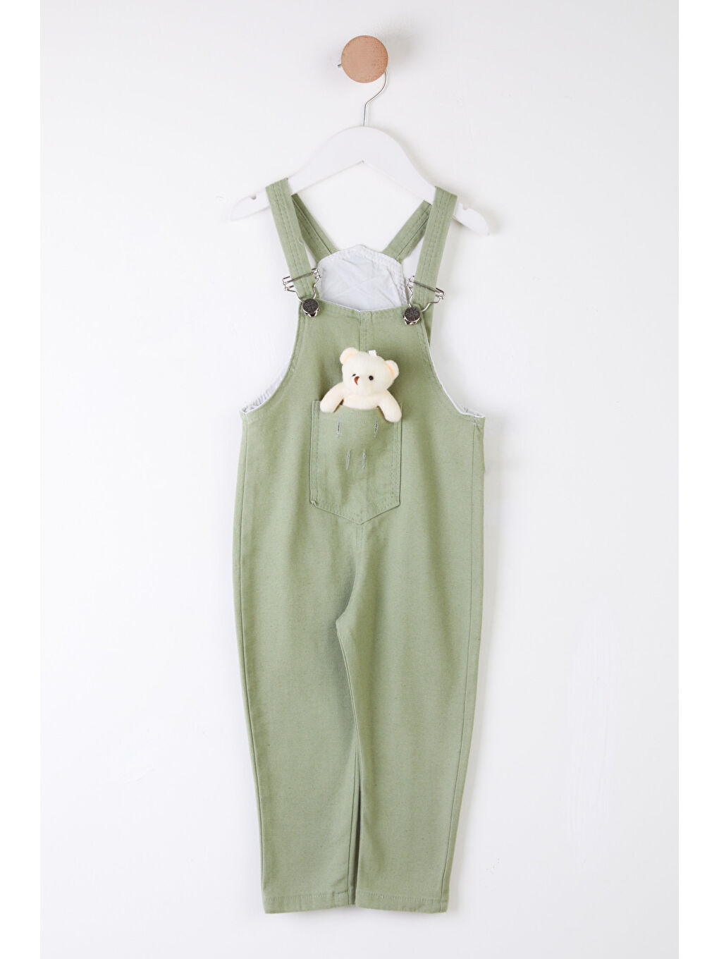 Kız Çocuk Haki Ayıcıklı Salopet - 25358