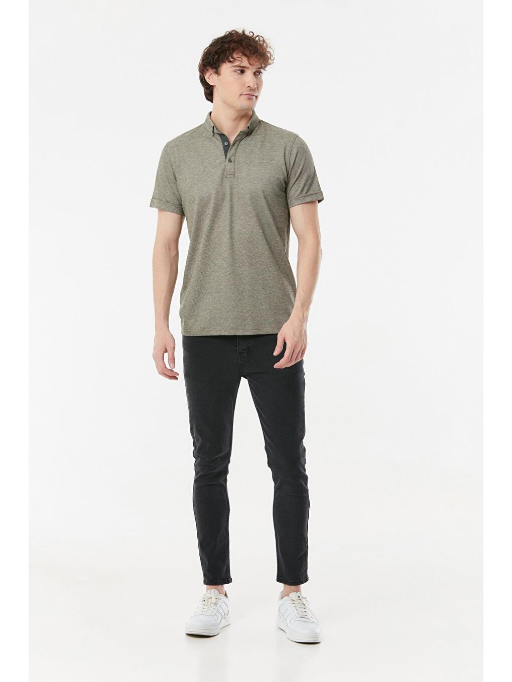 Haki Polo Yaka Tişört-1