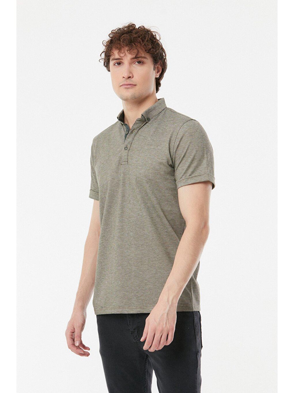 Haki Polo Yaka Tişört-2