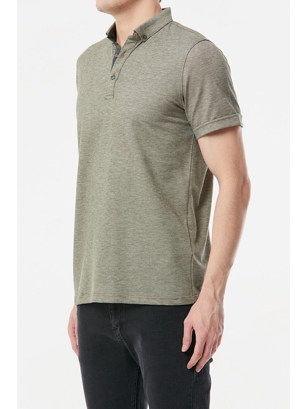 Haki Polo Yaka Tişört-3