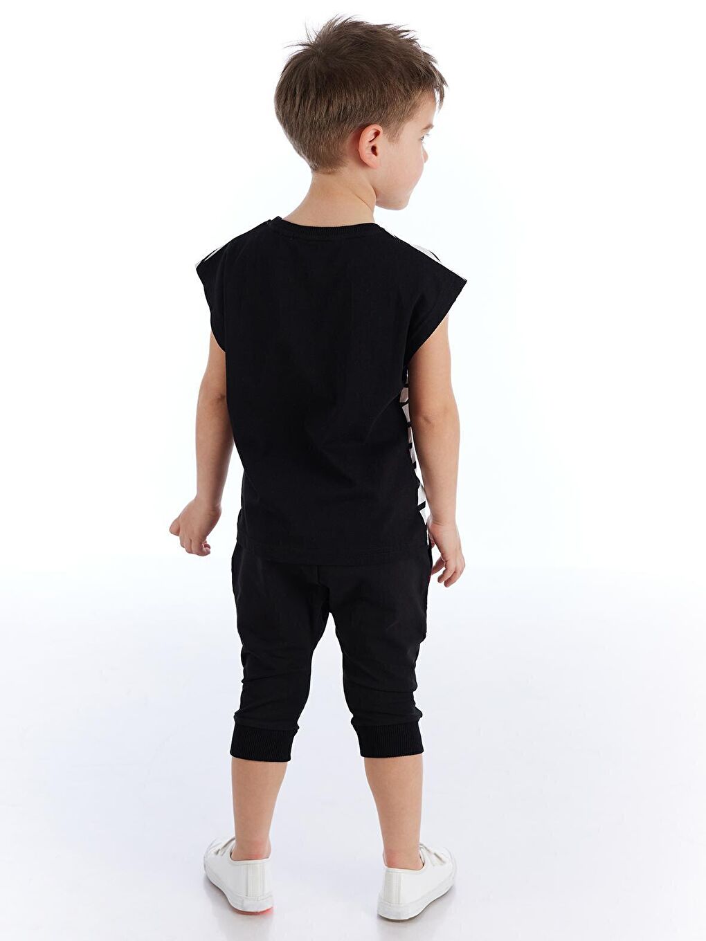 Karışık Denizci Çizgili Erkek Çocuk Kapri Takım-1