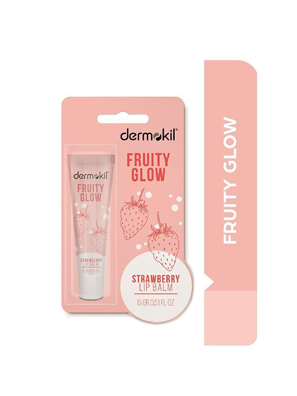 DERMOKIL Beyaz-Pudra Fruıty Glow Çilek Lip Balm 15 ml