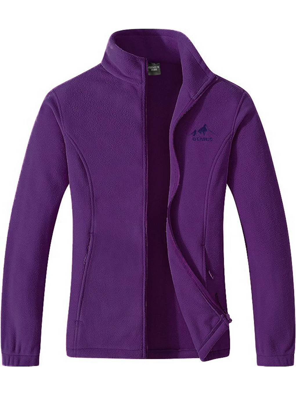 Mor Unisex Polar Tam  Outdoor Polar Erkek Fermuarlı Sweatshirt Hırka