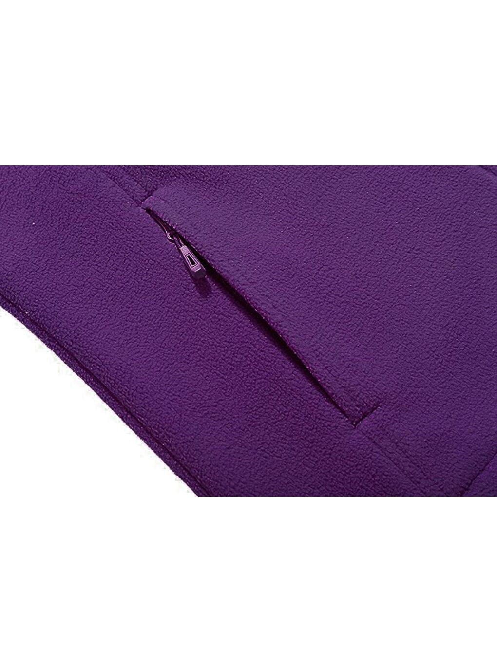 Mor Unisex Polar Tam  Outdoor Polar Erkek Fermuarlı Sweatshirt Hırka-2