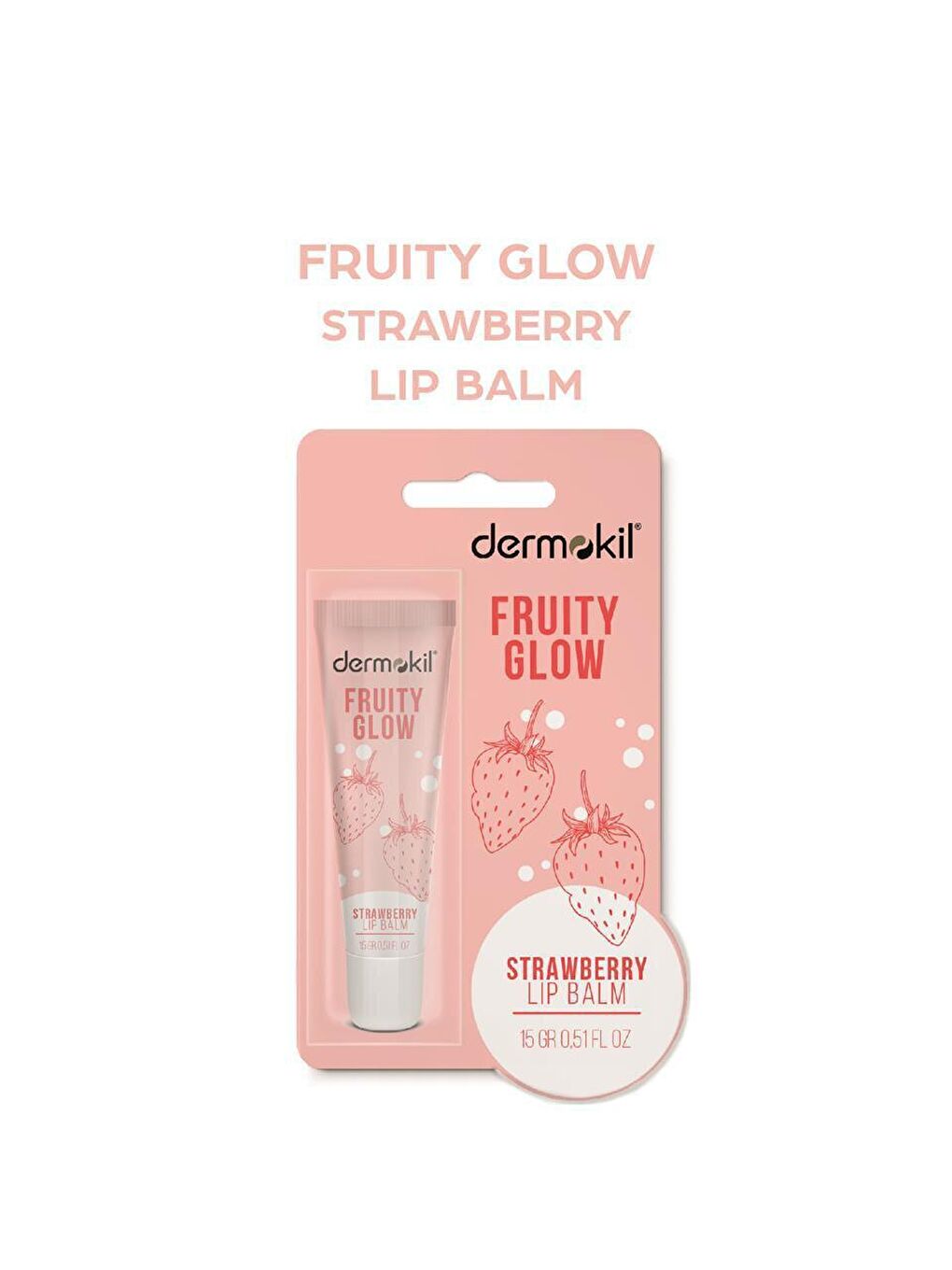 DERMOKIL Beyaz-Pudra Fruıty Glow Çilek Lip Balm 15 ml - 1