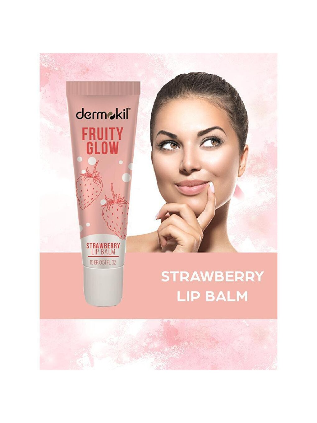 DERMOKIL Beyaz-Pudra Fruıty Glow Çilek Lip Balm 15 ml - 2