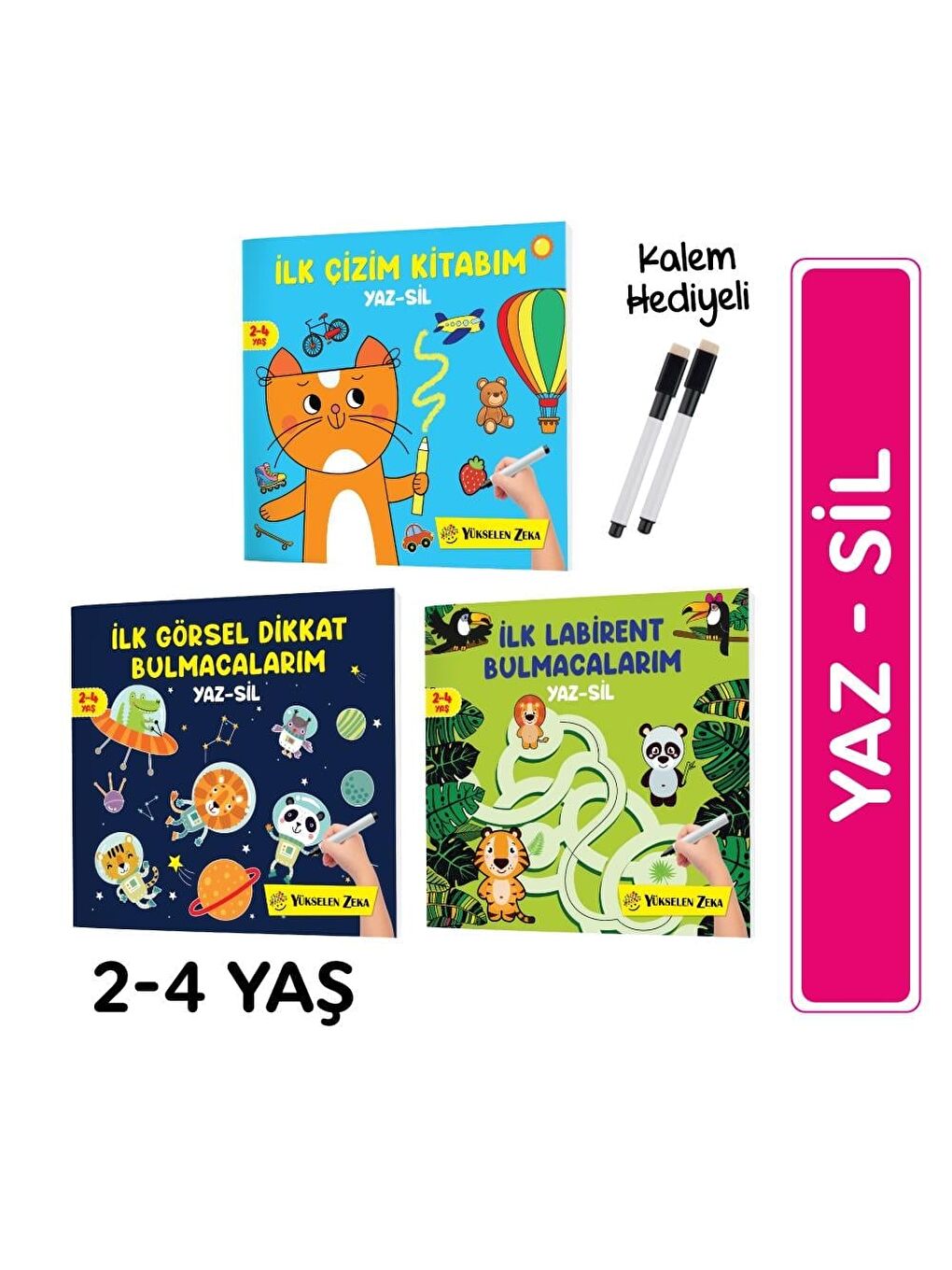 Yükselen Zeka Mucit Karınca 2. Seri (2-4 Yaş) Yaz-Sil Kitaplar - Evde Etkinlik Seti