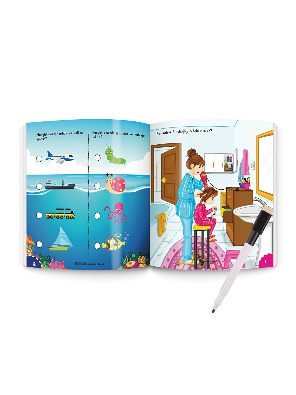 Beyin Geliştirme Etkinlikleri (3-6 Yaş) Yaz-Sil Kitaplar-1