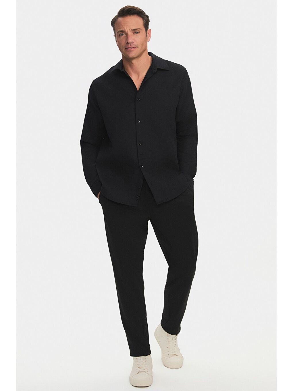 Siyah Exclusıve Erkek Rahat Kalıp Gömlek