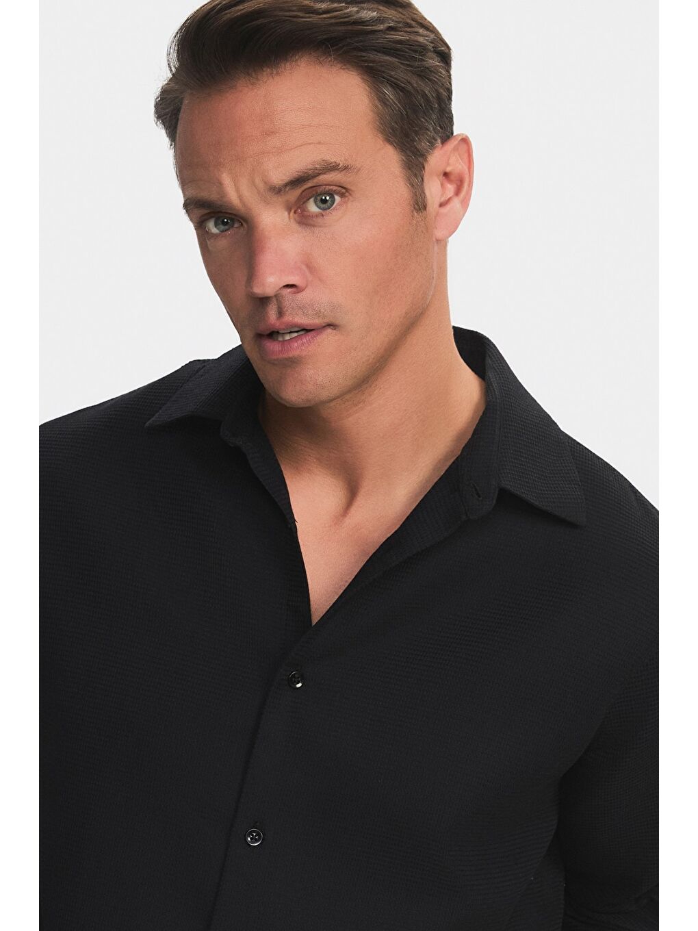 Siyah Exclusıve Erkek Rahat Kalıp Gömlek-2