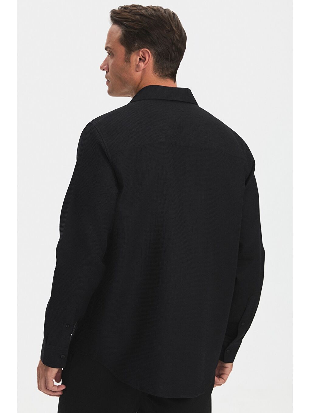 Siyah Exclusıve Erkek Rahat Kalıp Gömlek-4