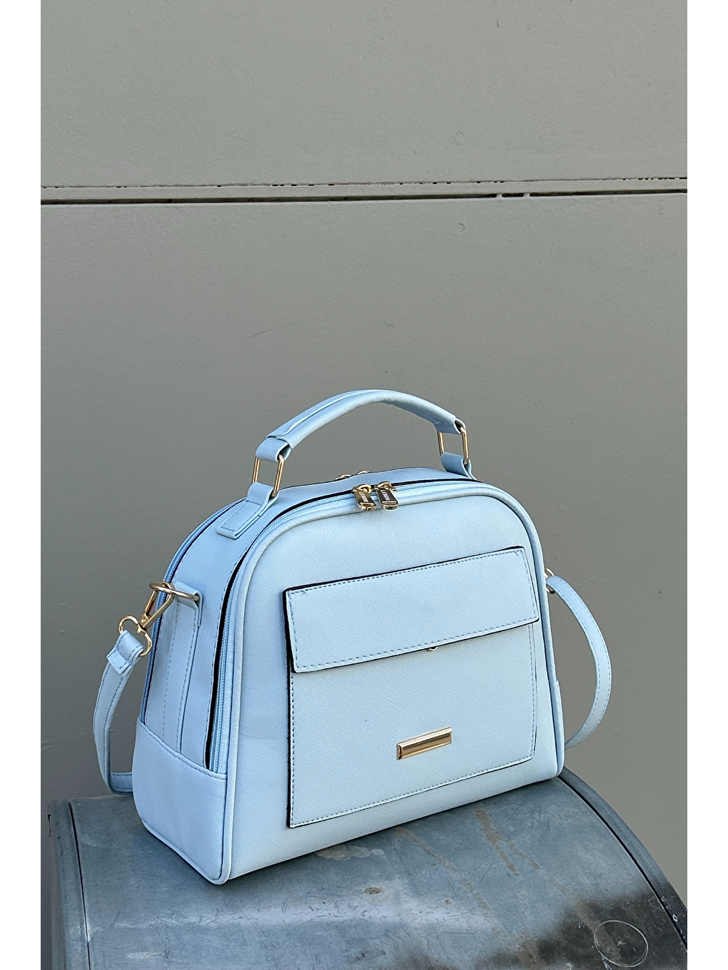 Mavi Çok Bölmeli Kadın Omuz Çantası ASB005