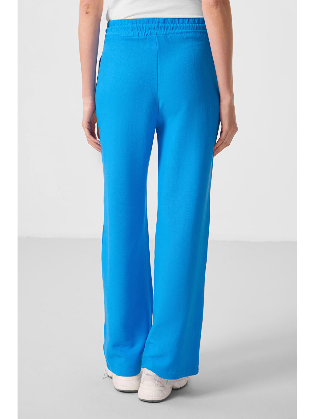 Mavi Keten Geniş Paça Rahat Form Kadın Palazzo Pantolon - 94675-8