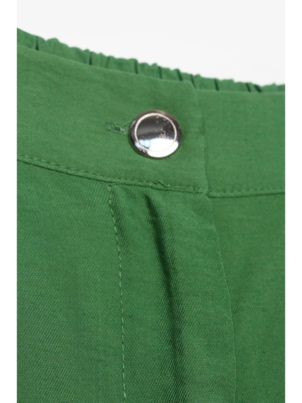 Yeşil Viskon Yırtmaç Detaylı Pantolonlu Takım-4