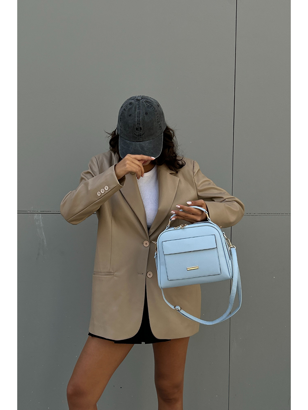 Mavi Çok Bölmeli Kadın Omuz Çantası ASB005-2