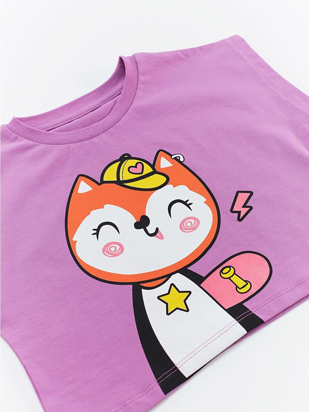 Karışık Sincap Kız Tişört Şort Takım-4