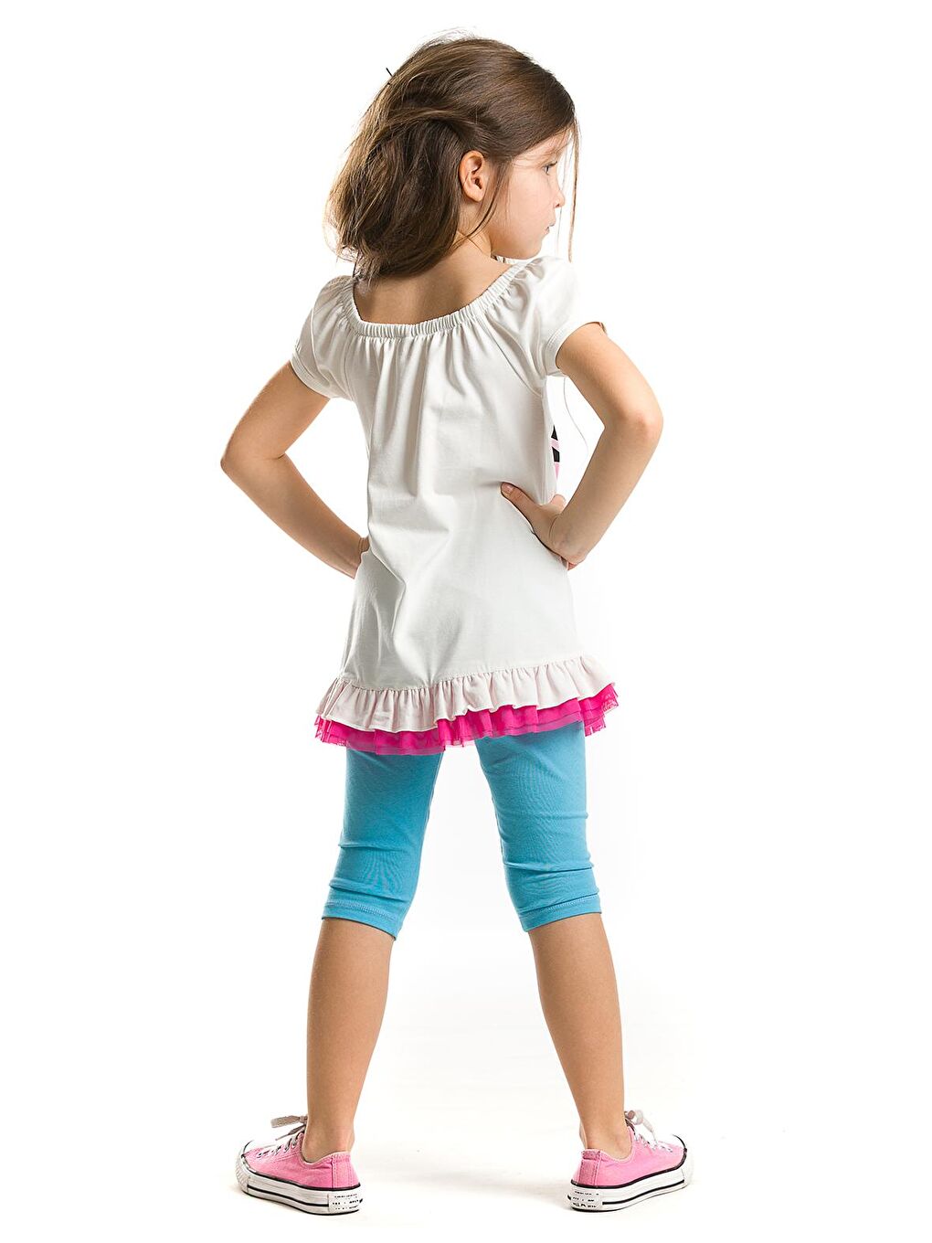 Karışık Pembe Kedicik Tunik Takım-1