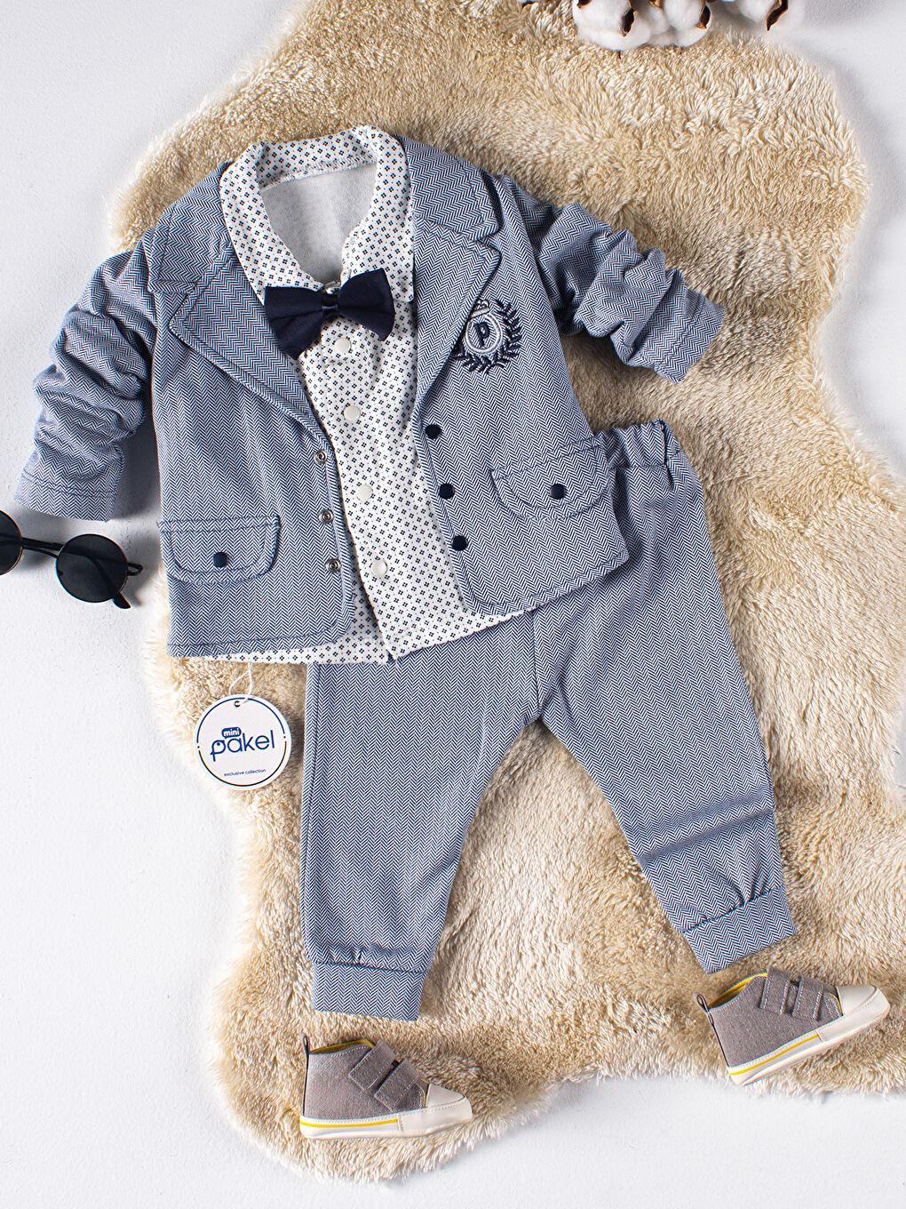 Erkek Bebek 3'lü Takım 9-18 Ay Mavi