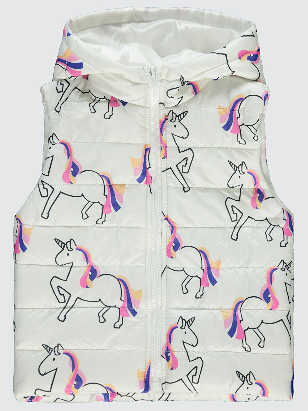 Kız Çocuk Kapüşonlu Yelek 2 5 Yaş Ekru