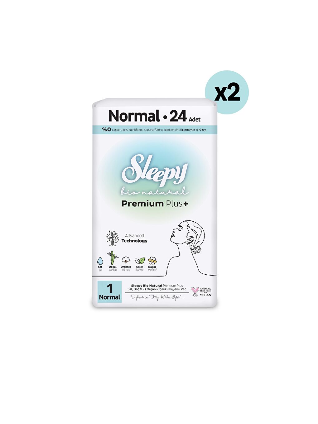 Bio Natural Premium Plus Hijyenik Ped Normal 48 Adet Ped-1