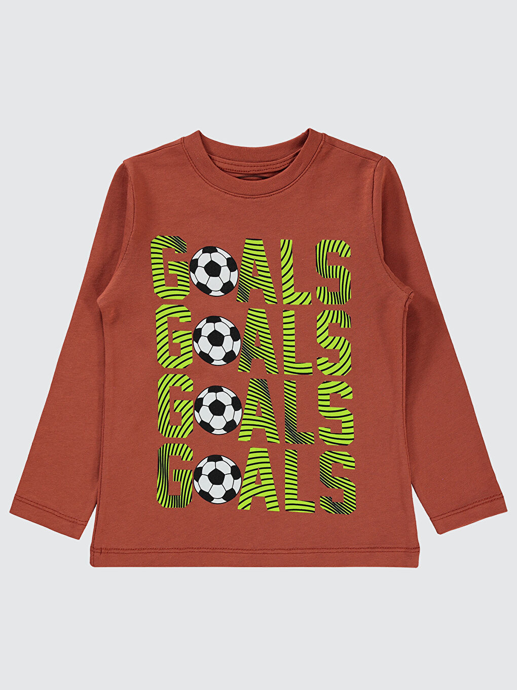 Turuncu Erkek Çocuk Sweatshirt 2-5 Yaş Koyu Bakır