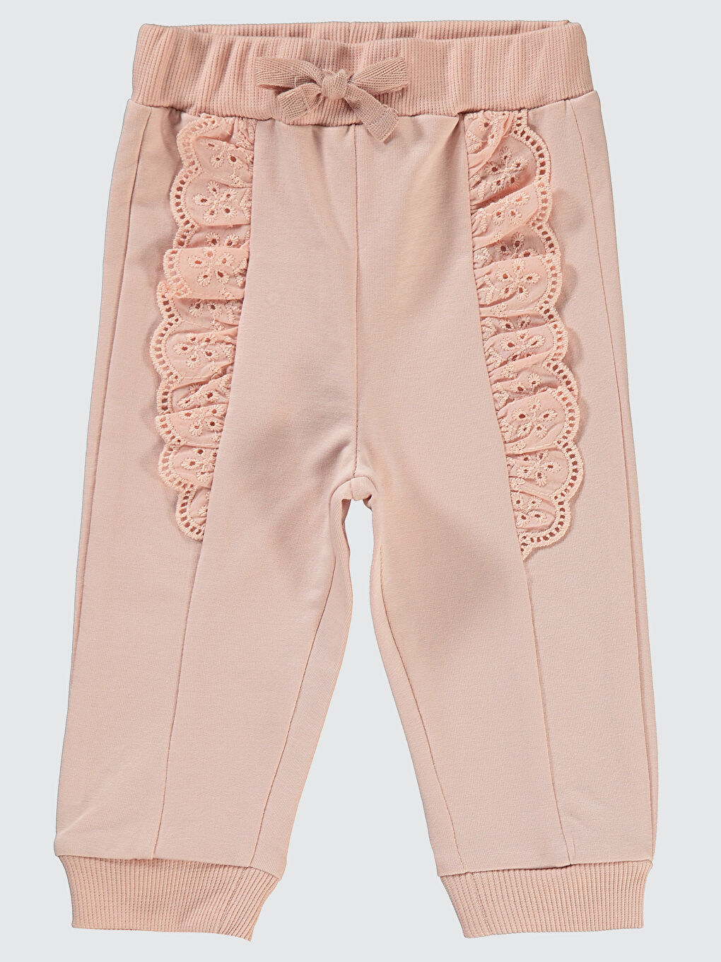 Pembe Kız Bebek Eşofman Altı 6-18 Ay Açık Pudra