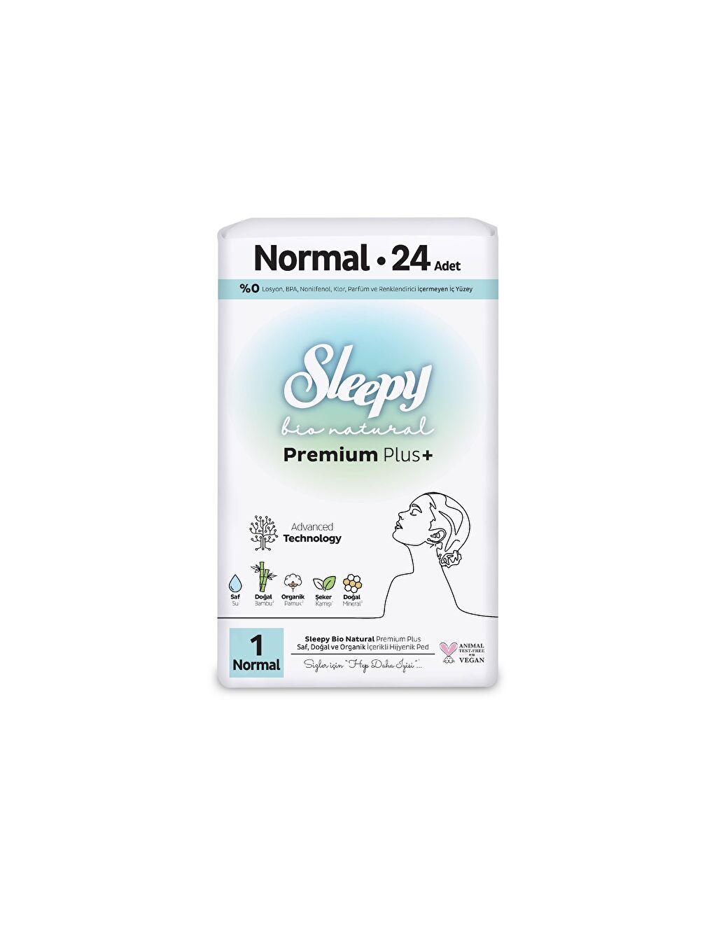 Bio Natural Premium Plus Hijyenik Ped Normal 24 Adet Ped-1