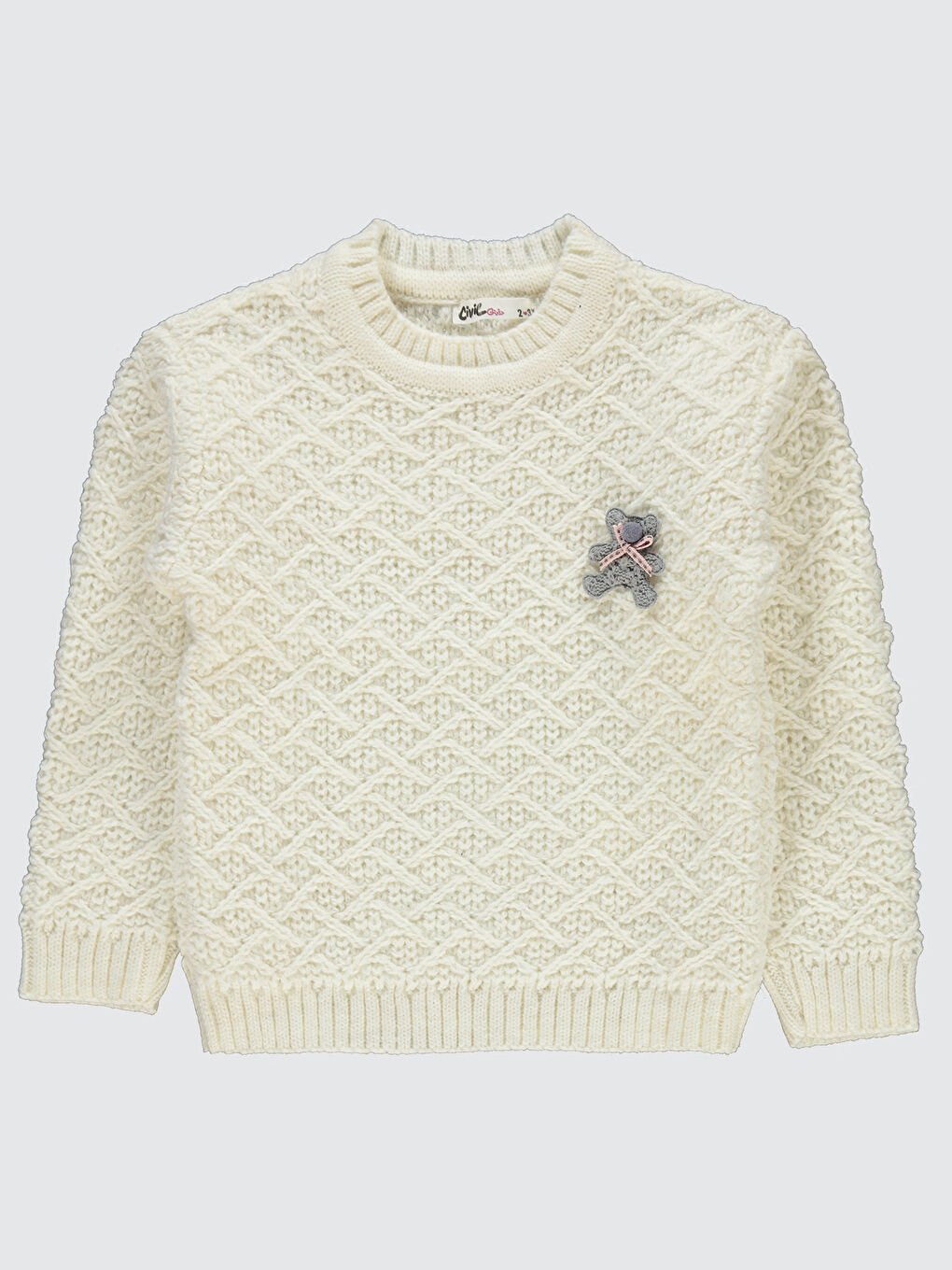 Kız Çocuk Kazak 2-5 Yaş Ekru