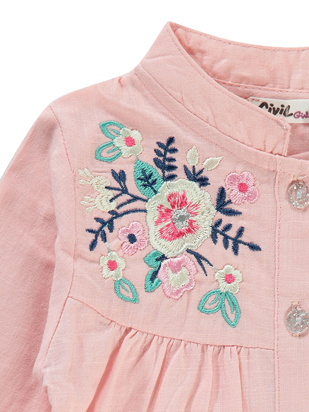 Pembe Girls Kız Çocuk Gömlek 2-5 Yaş Somon-2