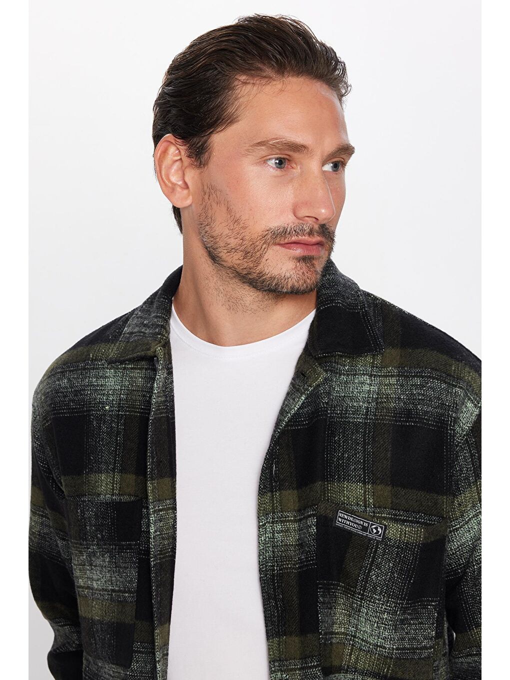 Karışık Erkek Relax Fit Rahat Kesim Oduncu Çift Cepli Kareli Yırtmaçlı Kışlık Gömlek-4