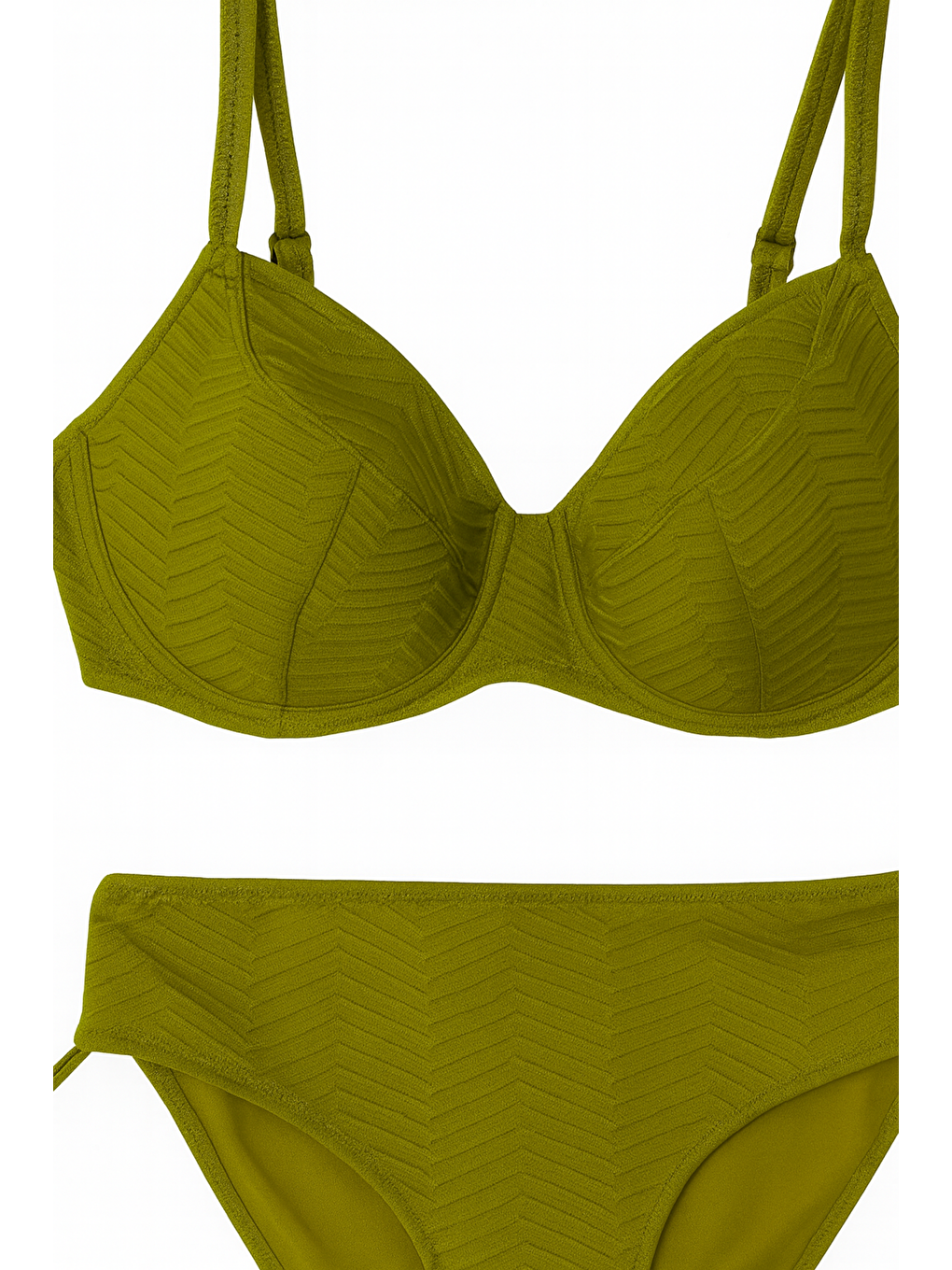 Kadın Haki Desenli Büyük Beden Astarlı Bikini Takım HZL25S-LC4004-1